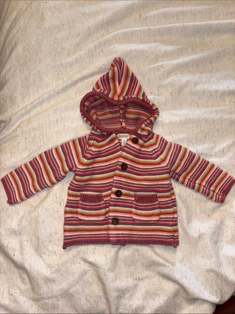 Gymboree Striped Hooded Cardigan in Pink Multi